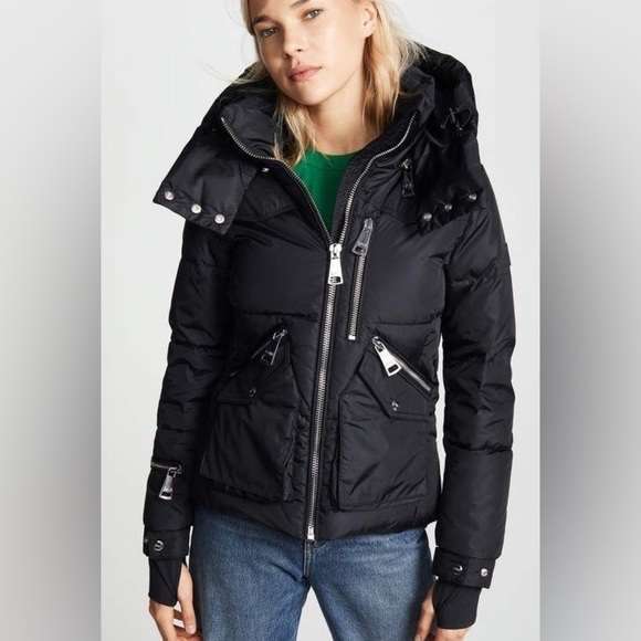 SAM New York Jetset Puffer Jacket in Black Womens Size Small S